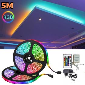 شرائط LED RGB بطول 5 أمتار 12 فولت للإضاءة الداخلية والخارجية