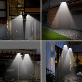 مصباح LED خارجي يعمل بالطاقة الشمسية مع جهاز تحكم عن بعد ومستشعر حركة
