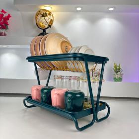 مصفاة أطباق مكونة من طبقتين لطاولة المطبخ