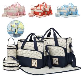 مجموعة حقائب حفاضات متعددة الوظائف مكونة من 5 قطع