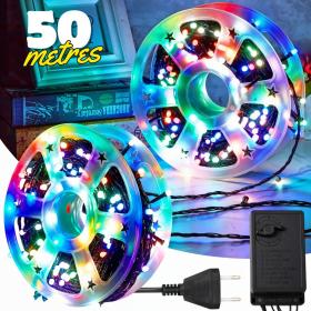 سلسلة أضواء مقاومة للماء بطول 50 متر و240 مصباح LED و8 أوضاع