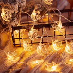 سلسلة أضواء على شكل هلال ونجوم للزينة