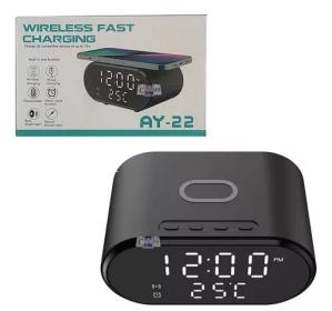 ساعة منبه متعددة الوظائف مع شحن لاسلكي سريع AY-22. *********