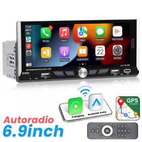 مشغل راديو السيارة مع  ستيريو DIN مع Carplay Wireless Android Auto