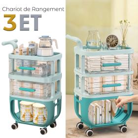 عربة تنظيم 3 طبقات – متنقلة وعملية لحفظ الأغراض