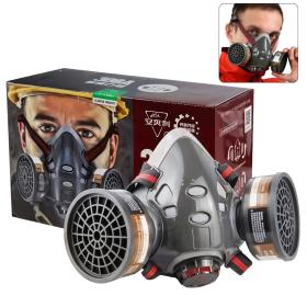 قناع تنفس بفلتر مزدوج – حماية فعالة للحرفيين والأعمال الصناعية