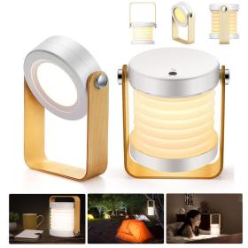 مصباح طاولة تلسكوبي وقابل للطي 4 في 1، 3 مستويات خافتة للضوء