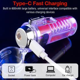 مصباح كهربائي مع ولاعة قابلة للشحن عبر USB