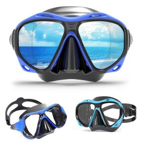 قناع غوص Copozz بزجاج مقوى ومضاد للضباب.