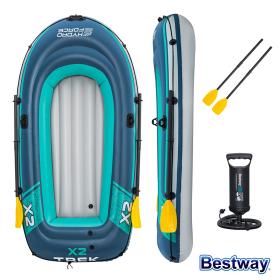 قارب Trek X2 قابل للنفخ من Bestway – مزوّد بمجدافين ومضخة هواء لتجربة بحرية ممتعة وسهلة