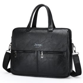 حقيبة يد جلدية أنيقة للرجال – لون أسود