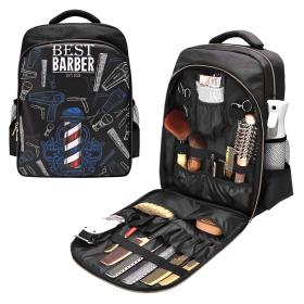 حقيبة ظهر للحلاق مع حوامل للماكينات والأدوات المهنية
