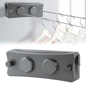 حبل غسيل مزدوج قابل للسحب بطول 2 × 5.1م من الفولاذ المقاوم للصدأ بسعة 40 كغ