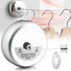 حبل غسيل قابل للسحب من الفولاذ المقاوم للصدأ بطول 300 سم