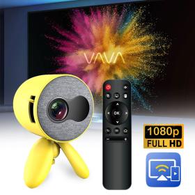 جهاز عرض محمول بدقة 1080p متوافق مع الهواتف الذكية ومكبرات صوت مدمجة