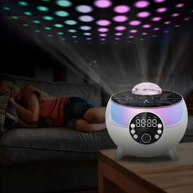 مكبر صوت LED محيطي وساعة منبه مع شاحن لاسلكي بقدرة 15 وات