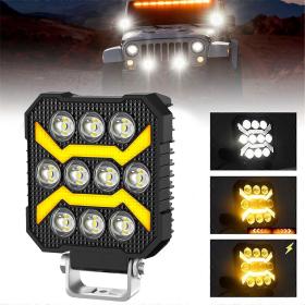 مصباح LED مضاد للضباب بخمسة أوضاع إضاءة مقاوم للماء ومثالي للسيارات والدراجات.