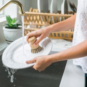 حامل أواني غسيل من الخشب القابل للطي