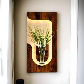 لوحة مضيئة ديكور خشبي