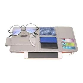 منظّم سيارة متعدد الوظائف يثبت على واقي الشمس لترتيب الأغراض بشكل عملي وسريع.