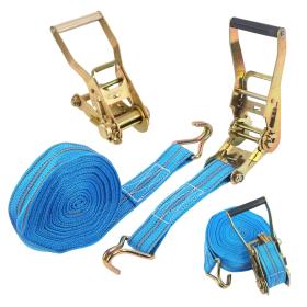 حزام السقاطة 10 متر خطاف معدني مزدوج 10000 رطل، للسفر والتثبيت والشحن