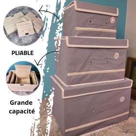 مجموعة من 3 صناديق قابلة للطي ذات سعة كبيرة