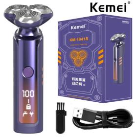 ماكينة حلاقة كهربائية كاملة الجسم للرجال من كيمي، مقاومة للماء، شاشة رقمية LCD، نظام عائم ثلاثي الأبعاد، KM-1941s