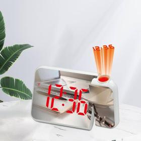 ساعة منبه رقمية ذكية مع جهاز عرض درجة الحرارة بزاوية 180 درجة ومنفذ USB وخاصية الغفوة DS-8590L